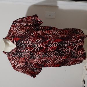 ICON SWIM Mens Cruise Beach  Lightweight Zebra Print Short Sleeve Shirt Size 3XL